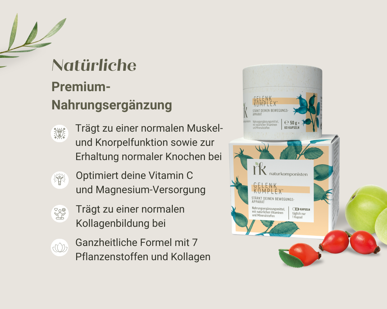Für deine Muskeln, Knorpel, Knochen, Faszien, Sehnen