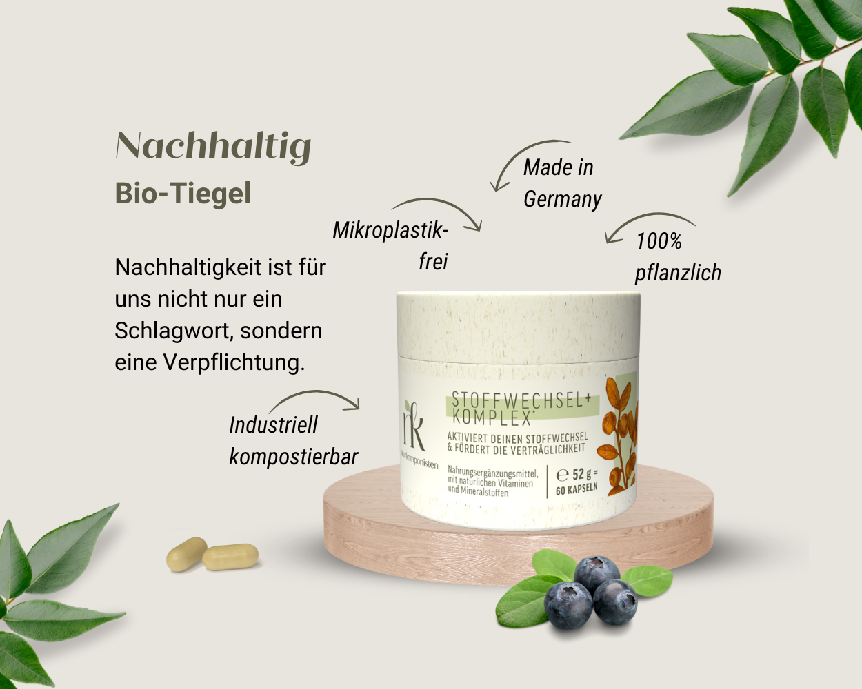 Im nachhaltigen Bio-Tiegel kompostierbar